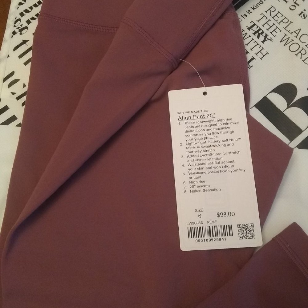SOLD Lululemon Align Pant 25", Sz 6, - Picture 6 of 6